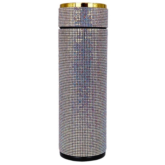 Rhinestone Embellished Insulated Stainless Steel Tumbler Thermal Coffee Tumbler - Picture 7 of 11